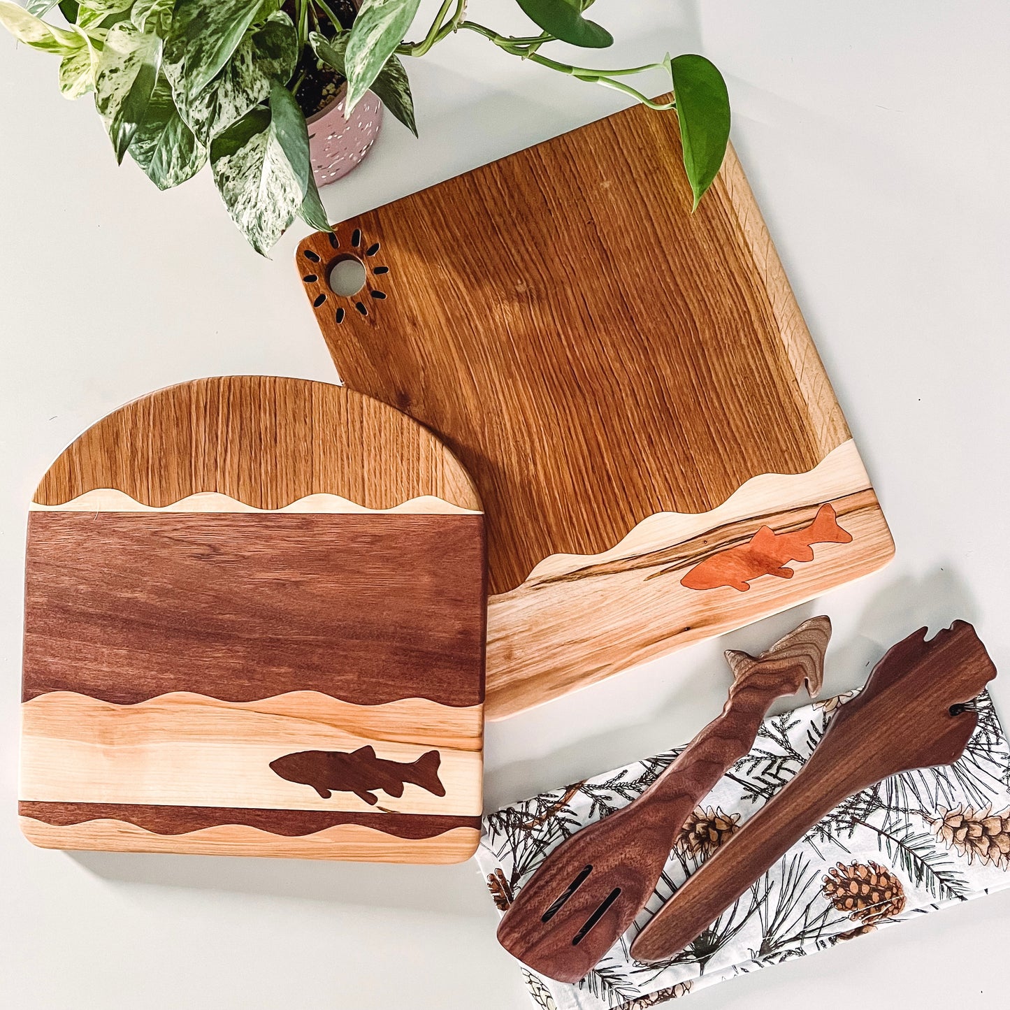 Wavy Cherry Trout Cutting Board