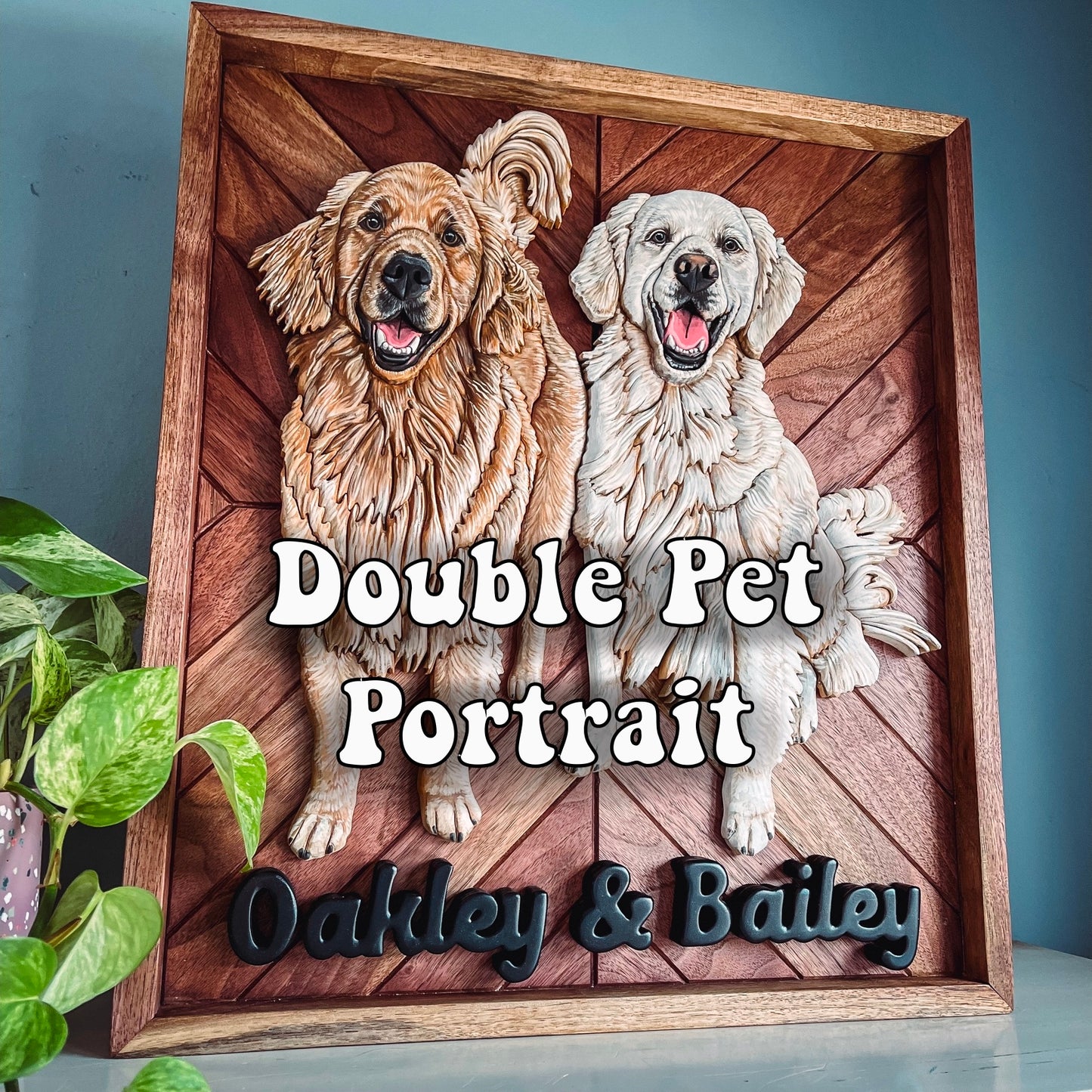 Double Pet Portrait (Shipping May 31st 2025)