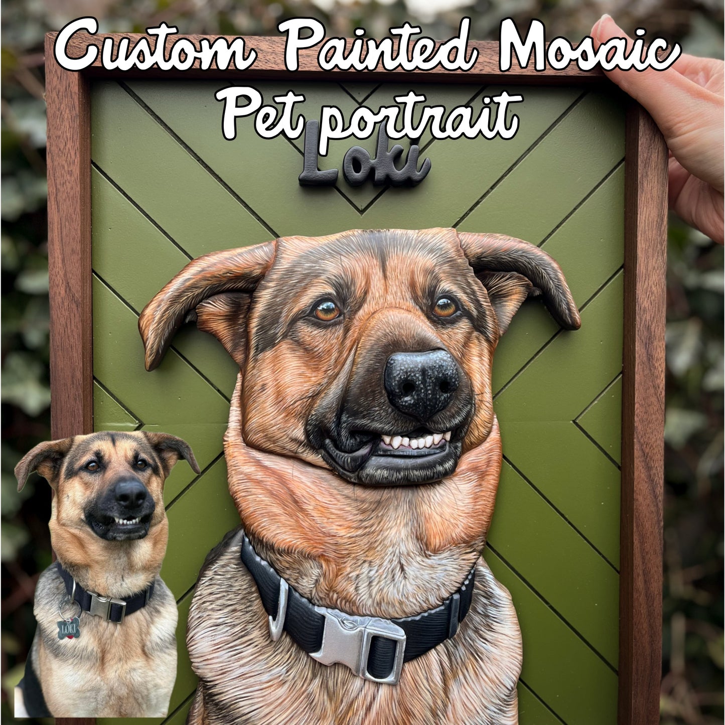 Custom Pet Mosaic Portrait (Shipping July 31st 2025)