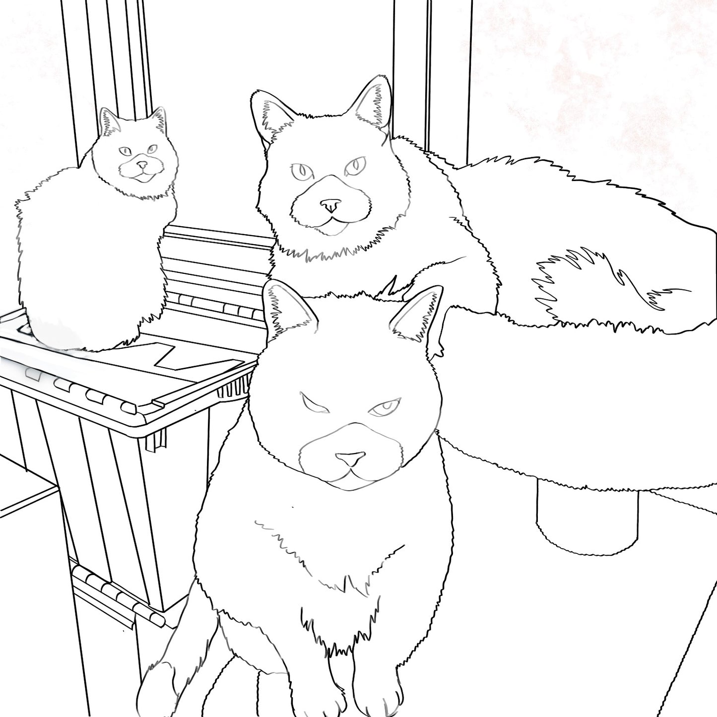 Slevin, Cloe and Zuli Custom Kitty Portrait