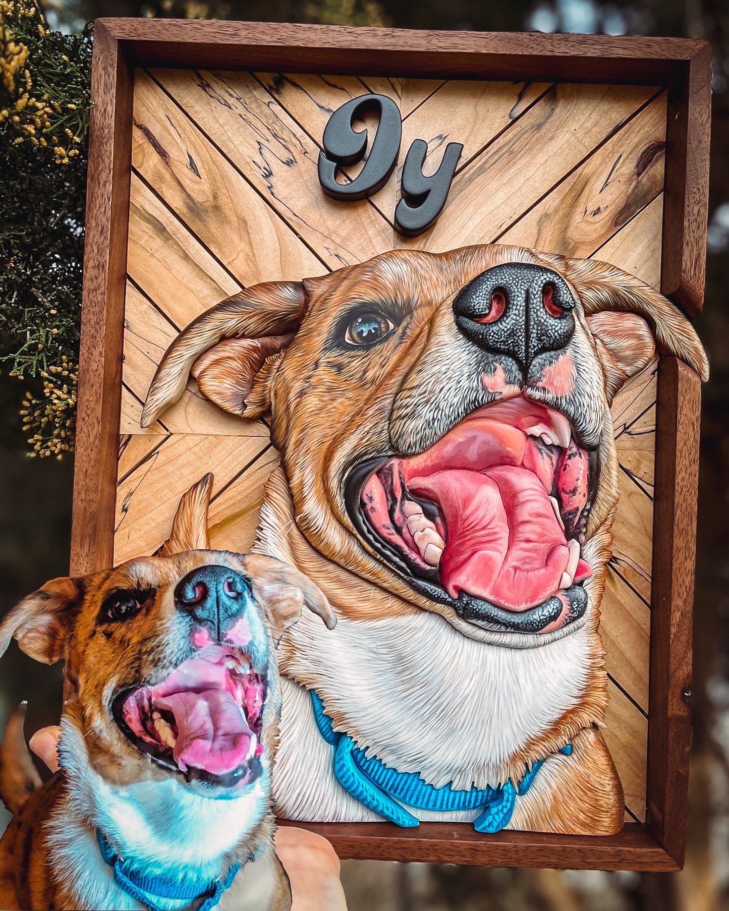 Hardwood Custom Pet Portrait (Shipping August 31st 2025)