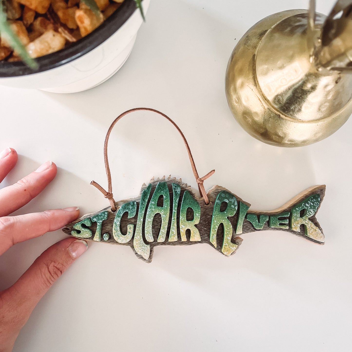 Custom Walleye Lake Ornament!