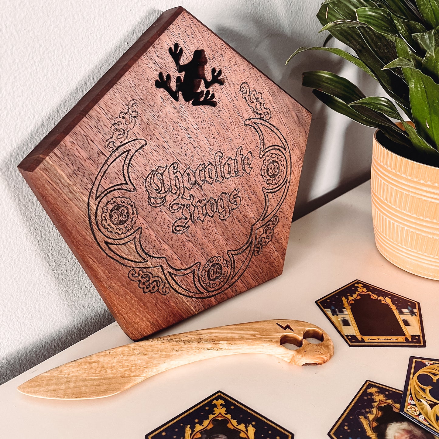 Chocolate frogs serving board