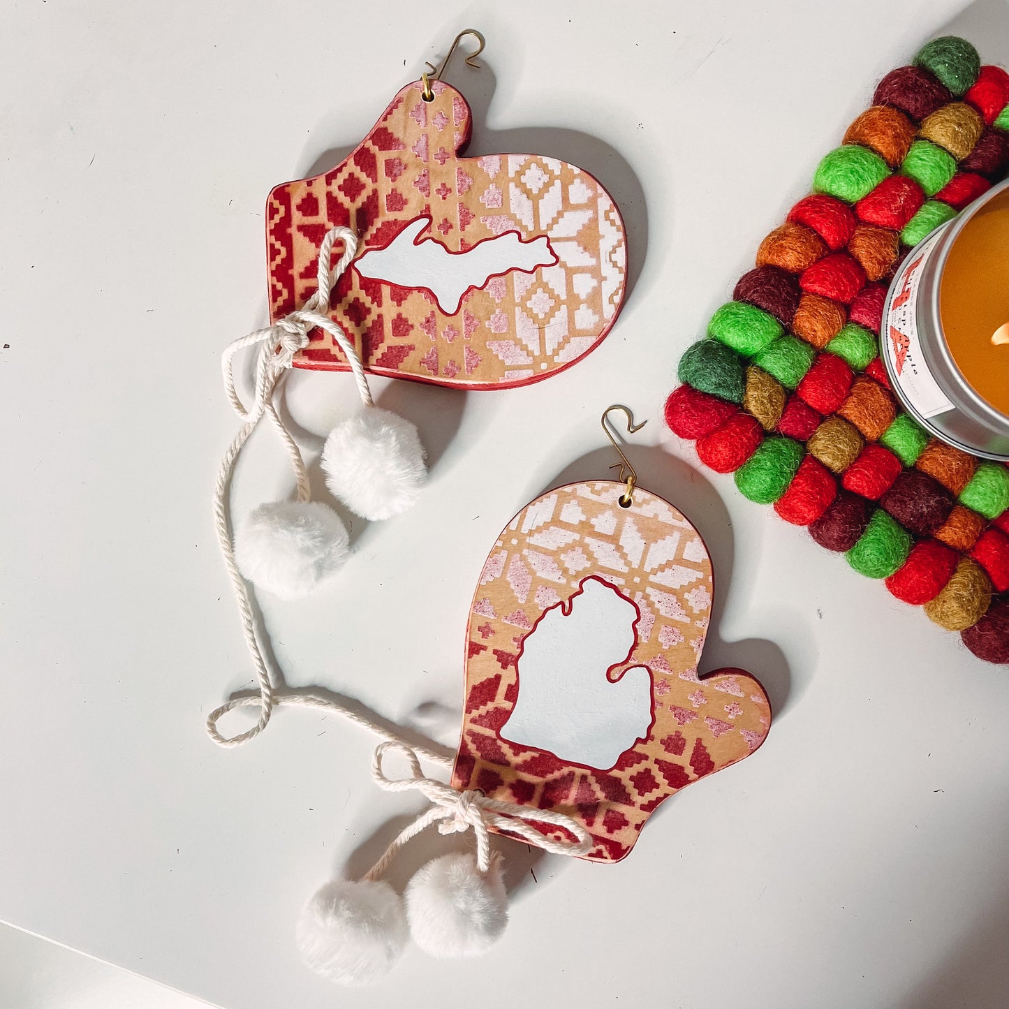 Red mini mitten ornament