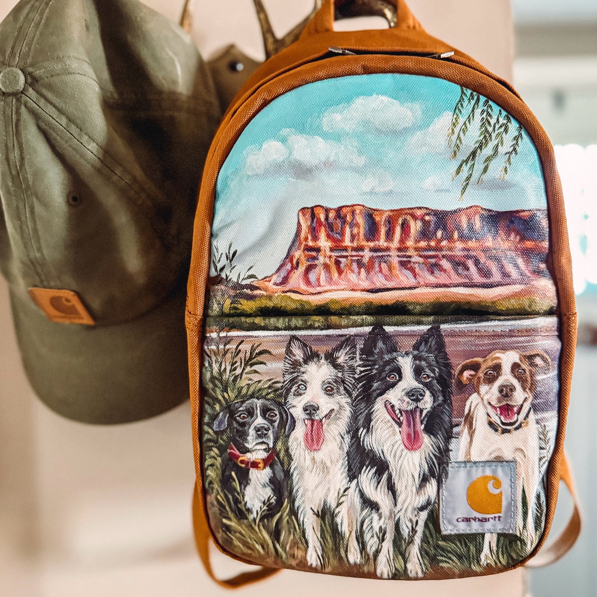 canvas mini backpack dogs Custom Painted Mini Backpack ( 2-3 week turn around) – Lady Wood Goods