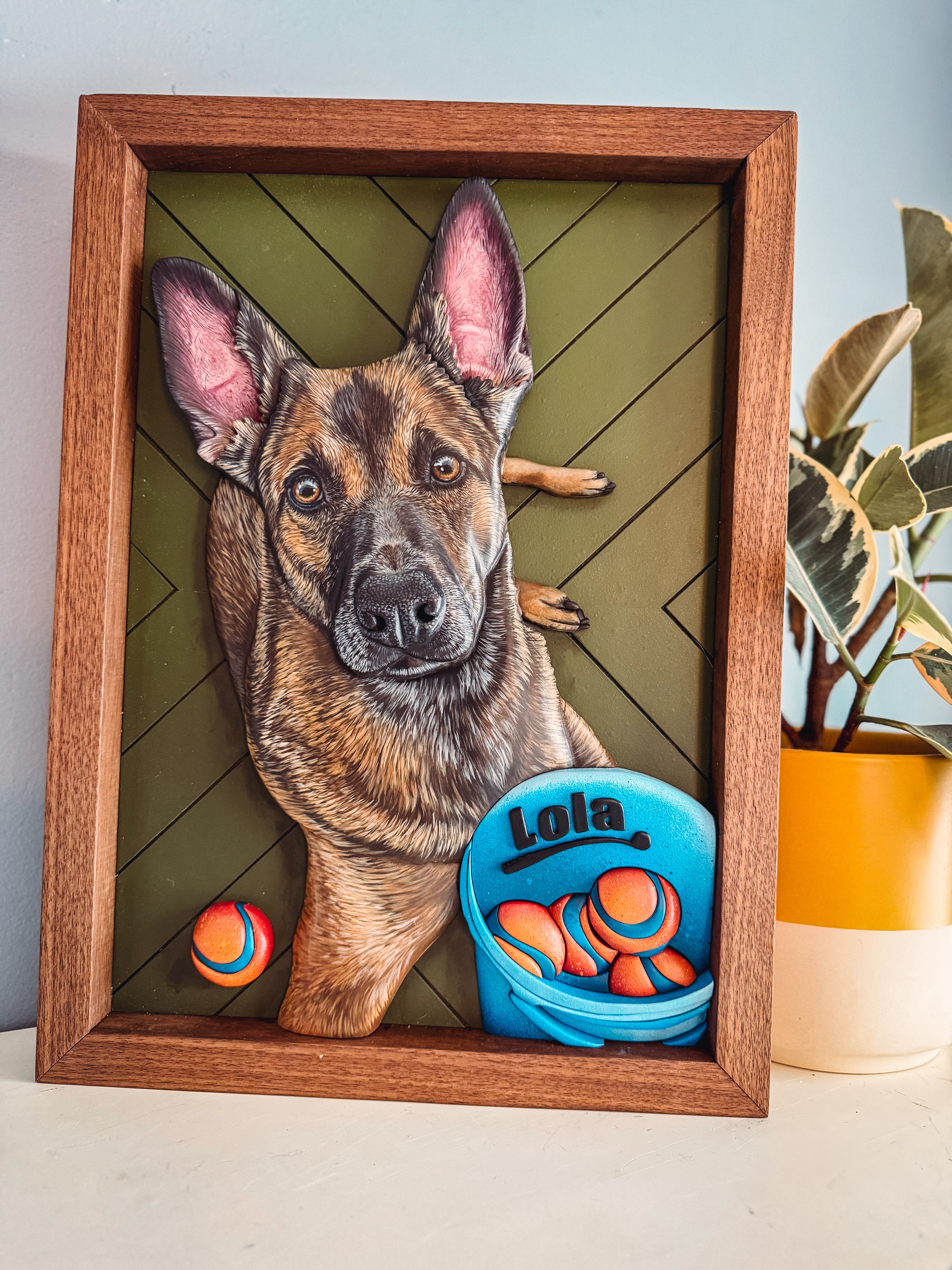 マスミアート陶板画 犬 オーダー額付き Custom Pet Mosaic Portrait (Shipping September 2026) – Lady Wood Goods