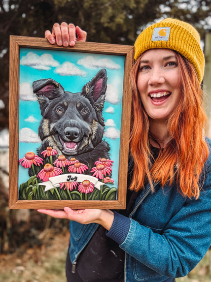 Pet Portrait with Flowers! (Shipping July 2026)
