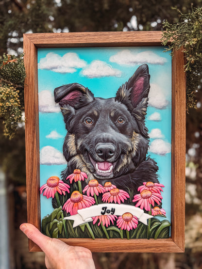 Pet Portrait with Flowers! (Shipping July 2026)