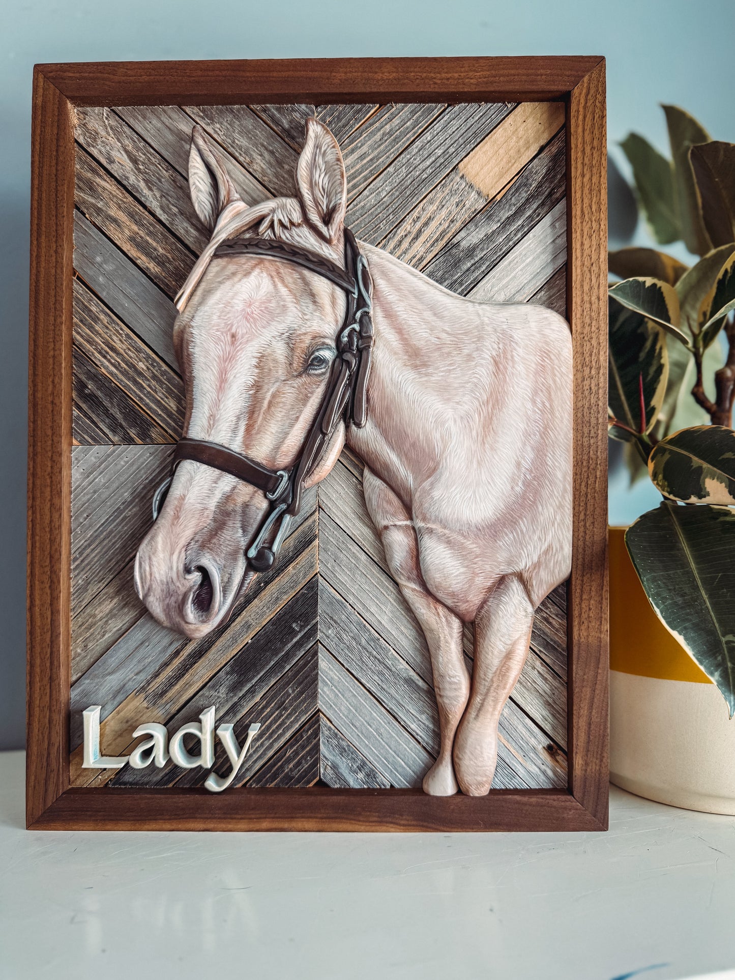 Rustic Rustic Wood Custom Portrait (Shipping April 2026)