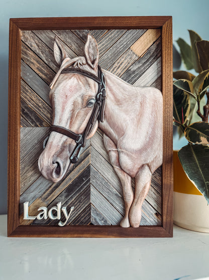 Rustic Rustic Wood Custom Portrait (Shipping May 2026)