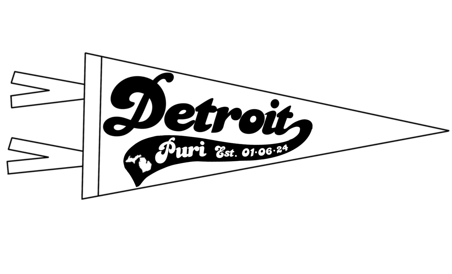 Custom Detroit Pennant sign