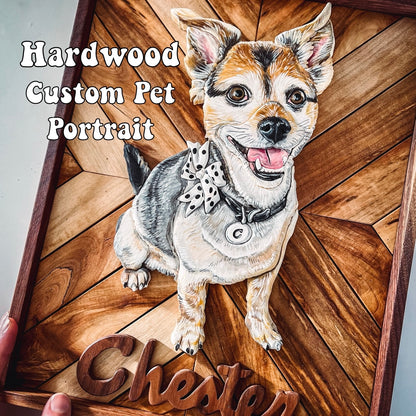 Hardwood Custom Pet Portrait