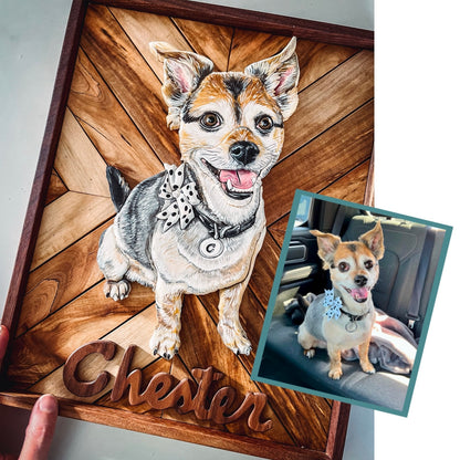 Hardwood Custom Pet Portrait