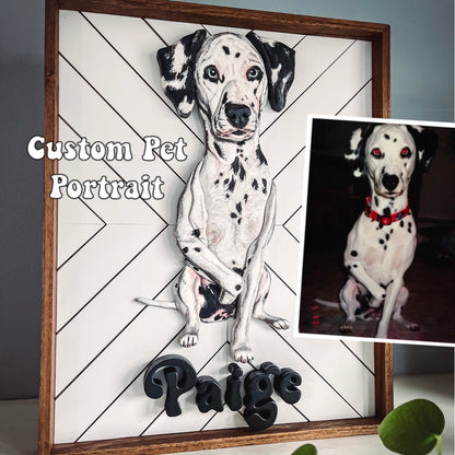 Custom Pet Portrait ( Painted Mosaic Backer )