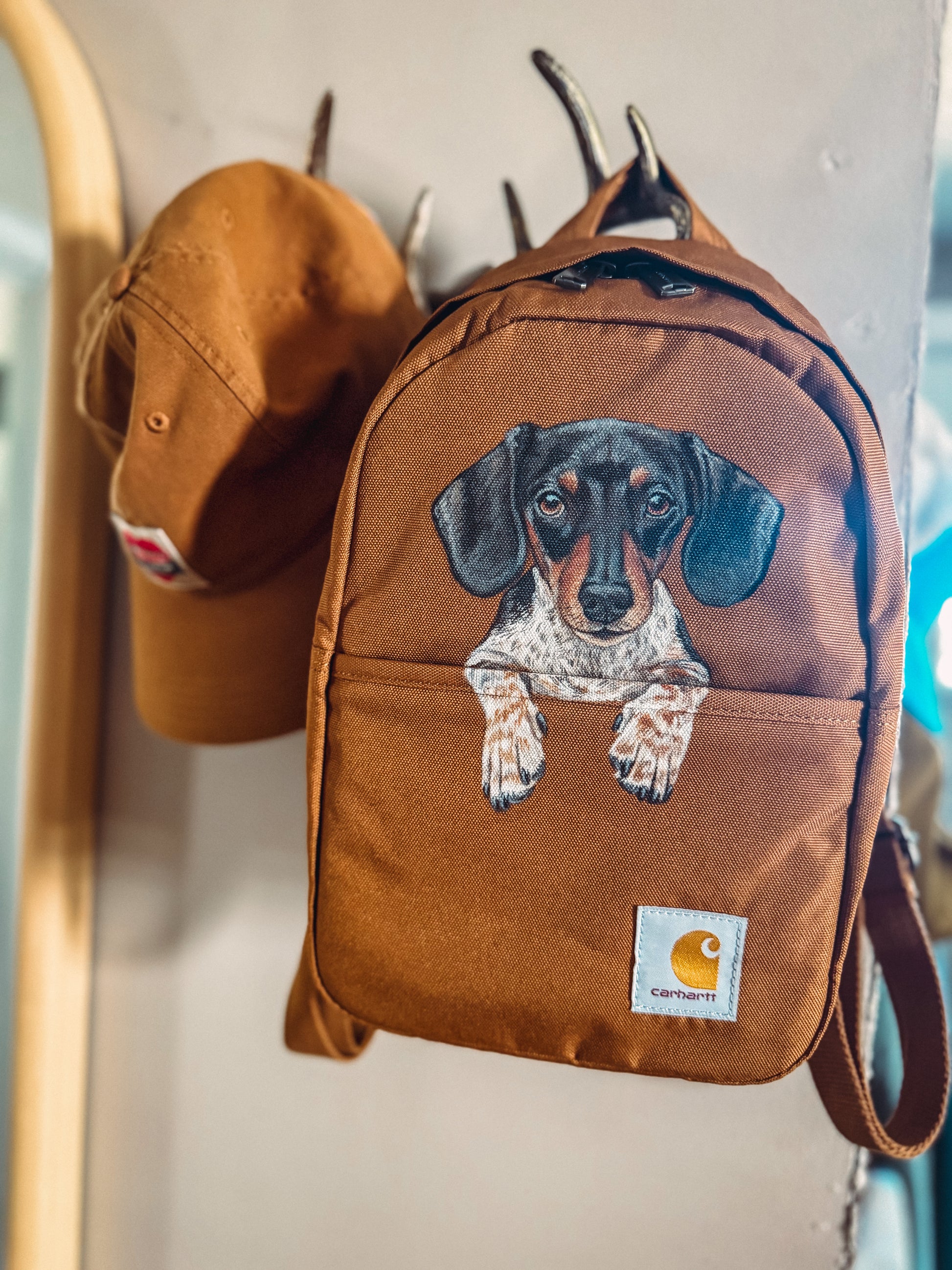 dachshund mini backpack Custom Painted Mini Backpack ( 2-3 week turn around) – Lady Wood Goods