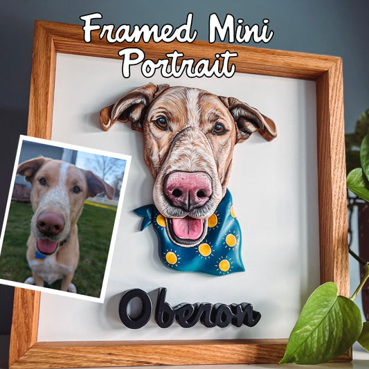 Framed 12X12 Pet Portrait (Shipping February 31st)