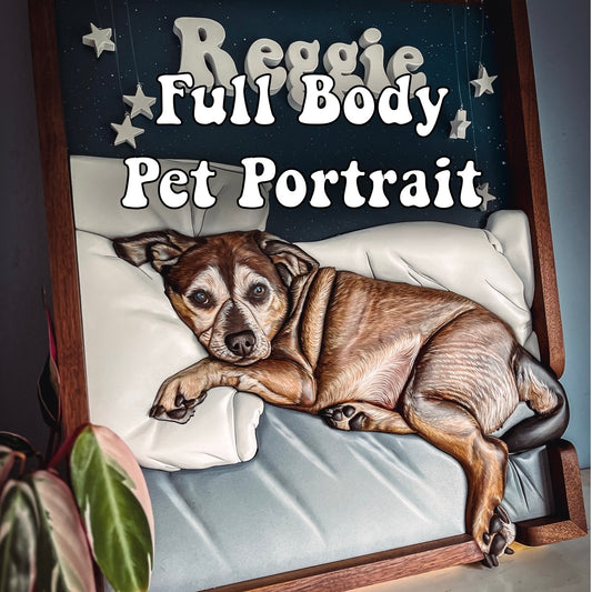 Full body Pet Portrait (shipping February 31st)