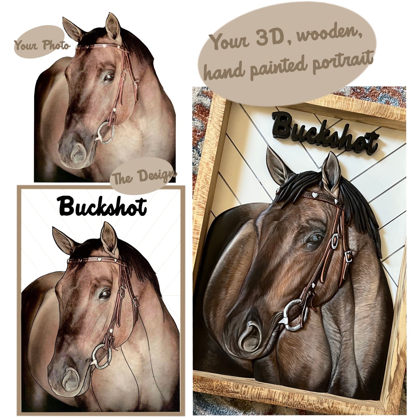 Custom Horse Portrait (Shipping February 31st 2025)