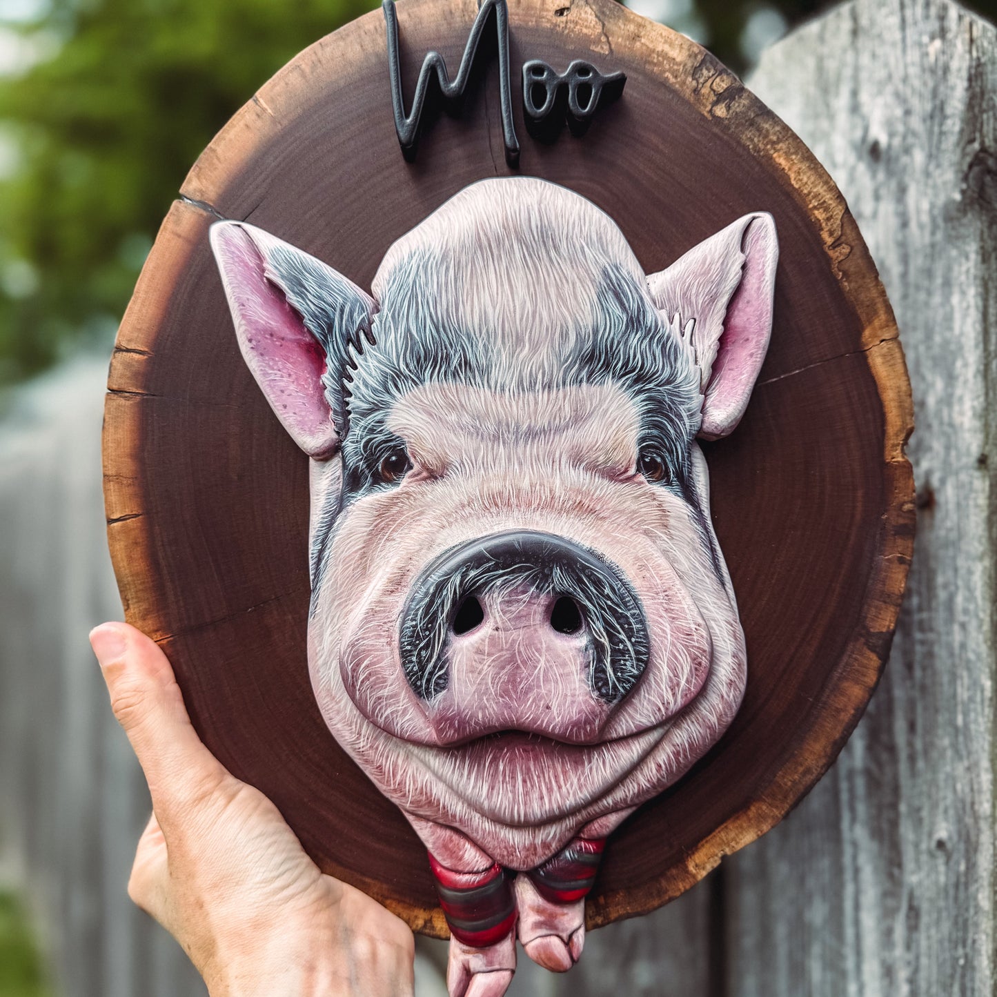 Custom Pet Portrait - On a Live Edge Round (Shipping September 2026)