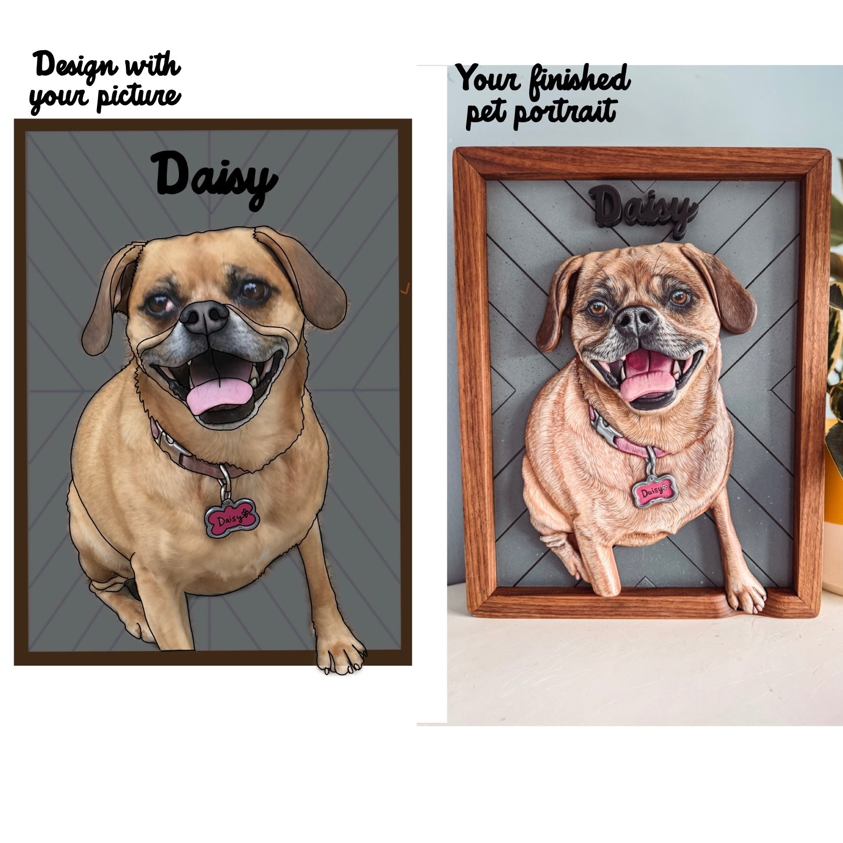 Custom Pet Mosaic Portrait (Shipping September 2026) – Lady Wood Goods