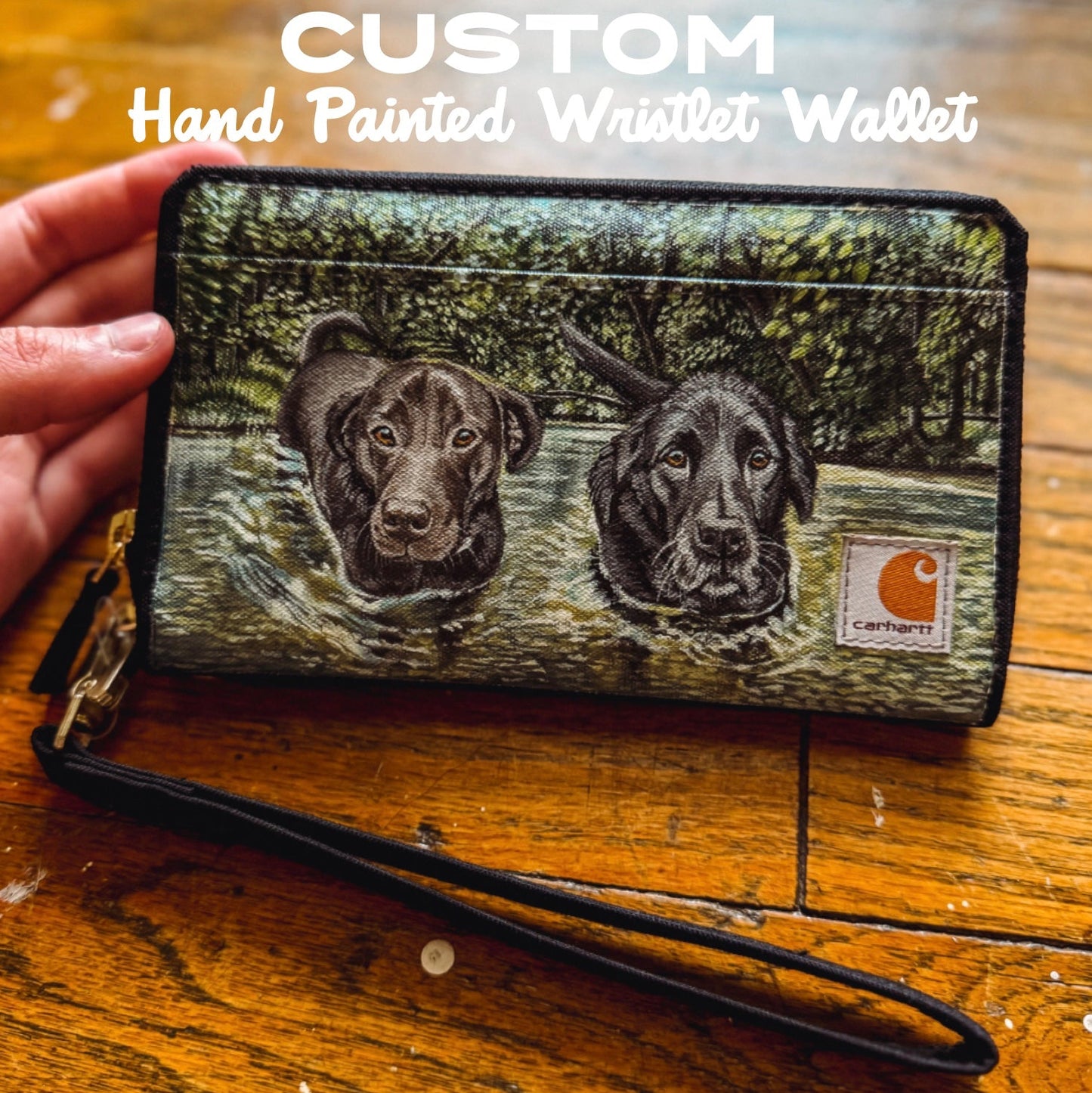 Custom Painted Wristlet Wallet