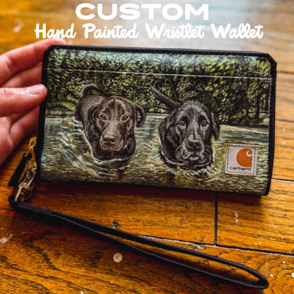 Custom Painted Wristlet Wallet