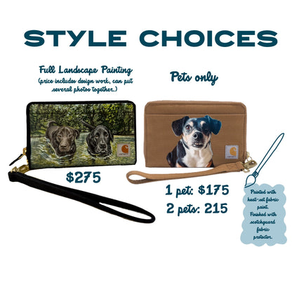 Custom Painted Wristlet Wallet