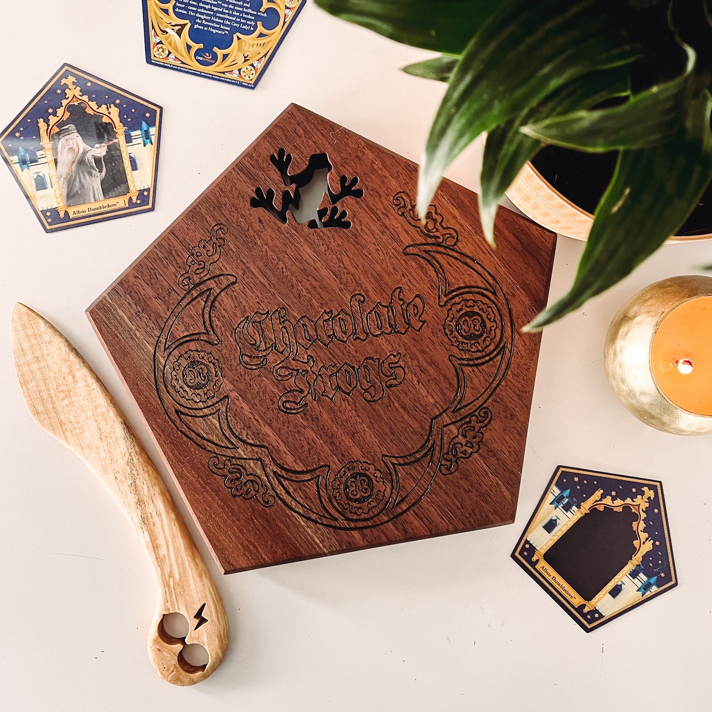 Chocolate frogs serving board