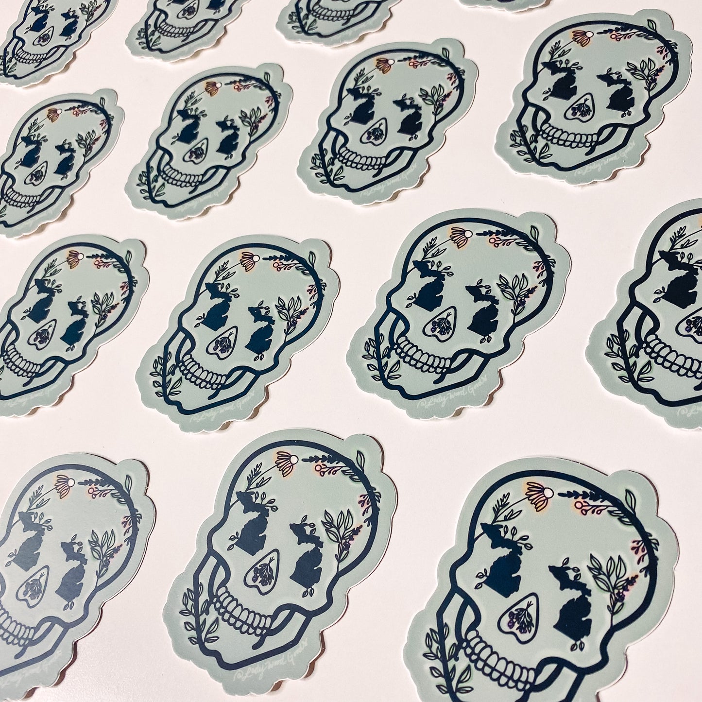 Mini garden skull sticker